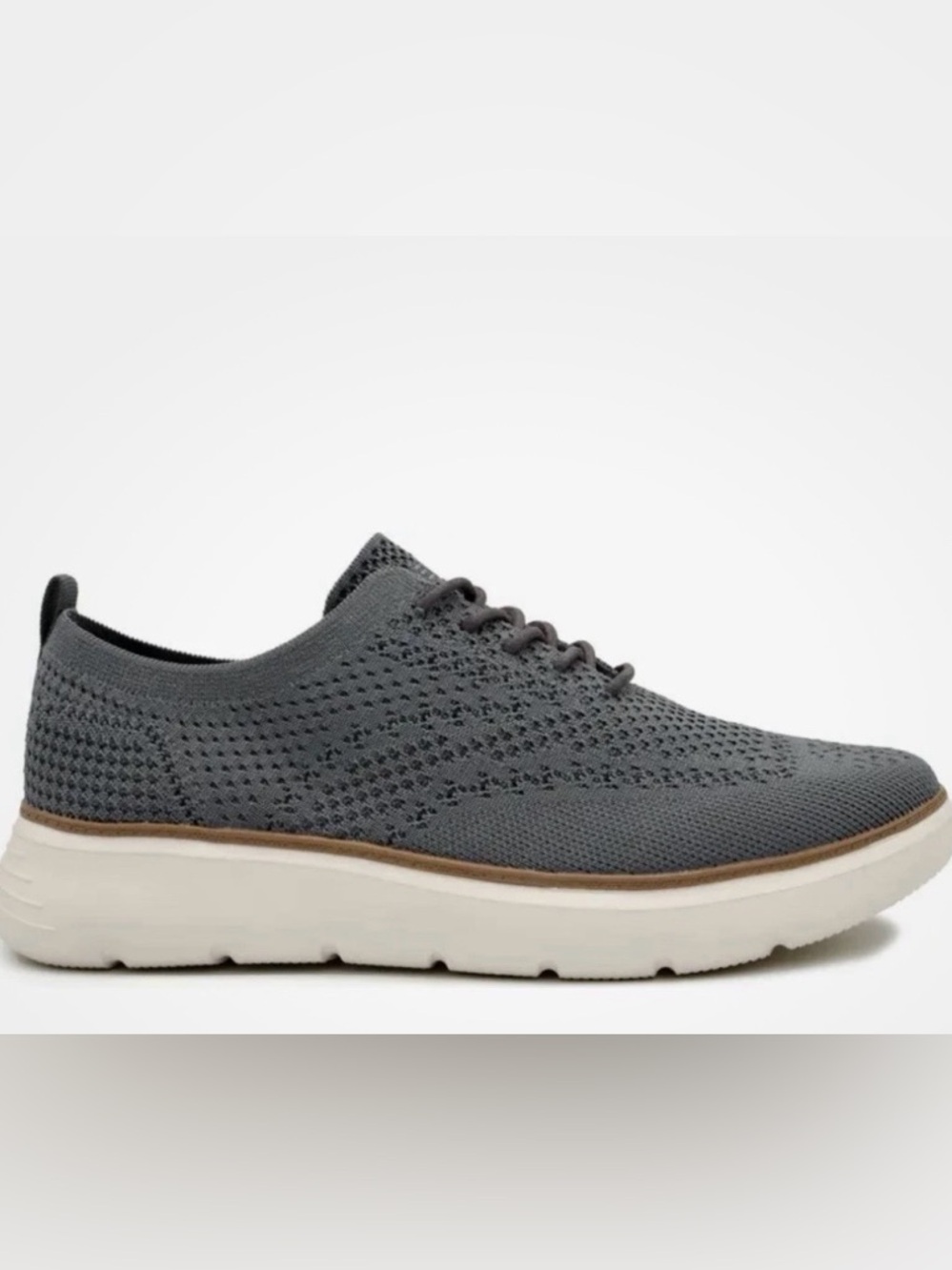 Men's Knit Lace-Up Sneaker in Charcoal Gray